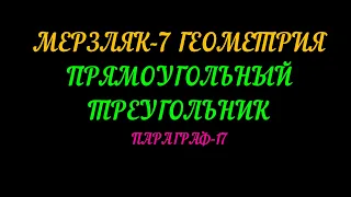 МЕРЗЛЯК-7 ГЕОМЕТРИЯ. ПРЯМОУГОЛЬНЫЙ ТРЕУГОЛЬНИК. ПАРАГРАФ-17