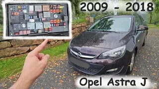 Opel / Vauxhall Astra J - Fuse & Relay box Diagram / Location