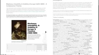 Blackness, Immobility, and Visibility in Europe 1600–1800