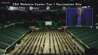 Time-lapse video shows progress of Wolstein Center COVID-19 vaccinations