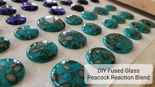 DIY Fused Glass Cabochons: Peacock/Turquoise/Pearl  Reaction Blend