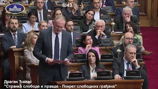 Govor Dragana Đilasa u Narodnoj skupštini Republike Srbije, 19.3.2024.