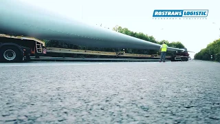 Перевозка 177 лопастей длиной 62 метра каждая
