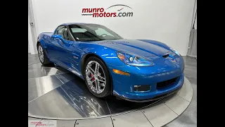 2008 Corvette Z06 2LZ 7.0L LS7 505hp 6 Speed Manual Chrome Rims in Jetstream Blue Met only 9230kms!