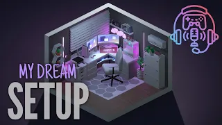 🖥️🖱️ My Dream Setup Gameplay Speed Build | Building A White Themed Gaming Room