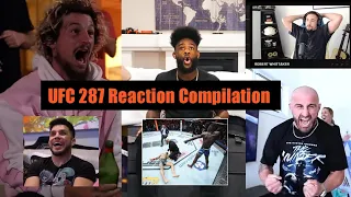 Israel adesanya KO Alex Pereira UFC 287 Reaction Compilation
