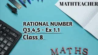 Ex 1.1 class 8 Q3, 4 and 5 chapter 1 Rational Numbers in hindi By MathTeacher