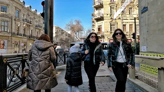 Walking tour of Baku City, central streets (February 4, 2023) Azerbaijan, Downtown 4k Walk