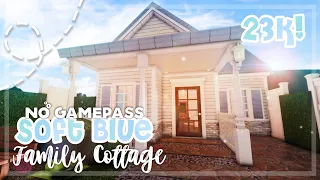 No Gamepass Affordable Soft Blue Tiny Family Cottage I 23k! I Bloxburg Speedbuild and Tour