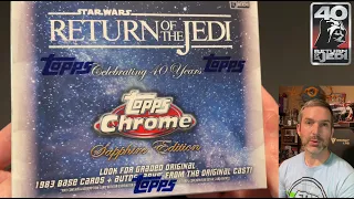 Opening a box of Return of the Jedi Topps Chrome Sapphire | Star Wars 40th Anniversary hobby box