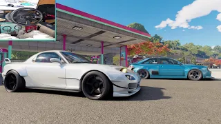 *Quad Convoy* Honda NSX & Mazda RX7 Shirogane Edition -_- The Crew Motorfest Steering Wheel Gameplay