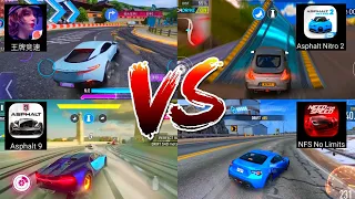 🔥Ace Racer VS Asphalt Nitro 2 VS Asphalt 9 VS Need For Speed No Limits🔥