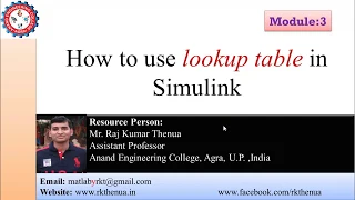 How to use lookup table in Simulink