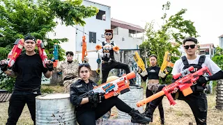 LTT Nerf War : Team SEAL X Nerf Guns Battle Crime Group Mr Cowboys Vengeance Squad and Mad Doctor