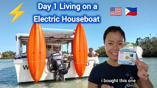 Filipina living on a Electric Houseboat, American Husband Built it