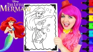 Coloring Ariel & Flounder Little Mermaid Disney Coloring Page Prismacolor Markers | KiMMi THE CLOWN