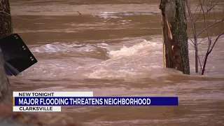 Major flooding threatens Clarksville neighborhood