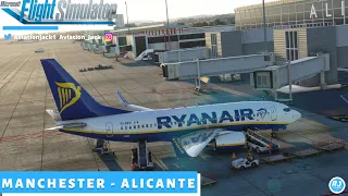 [MSFS] Busy Departure! | Manchester 🇬🇧 - Alicante 🇪🇸 | VATSIM | Ryanair PMDG 737NG3 l RYR3DD |