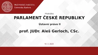 Parlament České republiky - prof. JUDr. Aleš Gerloch, CSc.