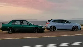 Touge Battle - Nissan N14 SR20DE Chasing a Hyundai i30N