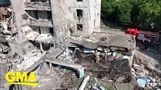 Dozens killed after another missile strike hits residential area in Ukraine