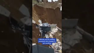 Two homes collapse and slide off a cliff in Draper City, Utah. No one was injured #shorts
