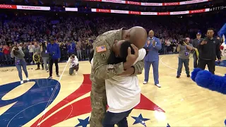 Sergeant Surprises Son At 76ers Game For Holidays After Not Seeing Him For 18 Months