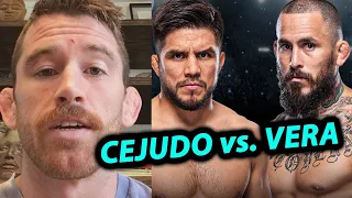 Cory Sandhagen reacts to Henry Cejudo vs. Chito Vera at UFC 292