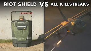 All Killstreak Attacks on Riot Shield - Call of Duty: Modern Warfare (Shield vs Every Killstreak)