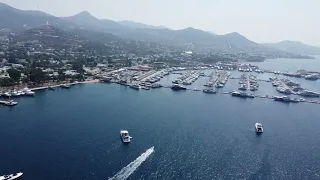 Yalikavak Marina (Bodrum) by Drone (4k). Turkey