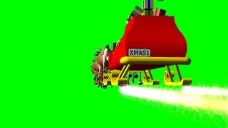 santa claus flying sleigh - green screen - free use