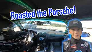 115 MPH Spec Miata vs 180 MPH Porsche - ViR