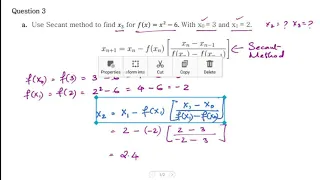 Secant Method | Example 1 | Numerical Computation