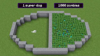 1 super dog vs 1000 zombies (who will win?)