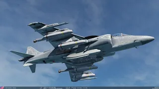 DCS World AV-8B N/A Harrier ground attack with 4x LASER Mavericks using Litening targeting pod