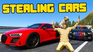 Corrupt Cop Steals Expensive Cars In GTA5 RP