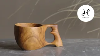 ③ Making wooden cup .      Kuksa carving         #kuksa #woodworking #bushcraft