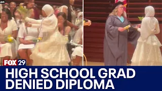 High school graduate says she was denied her diploma after dancing across stage
