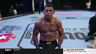 Gilbert Burns knocks out Demian Maia and screams like a psycho.