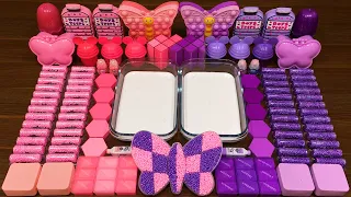 PINK vs PURPLE BUTTERFLY !!!Mixing Random into GLOSSY Slime !!! Satisfying Slime Video #222