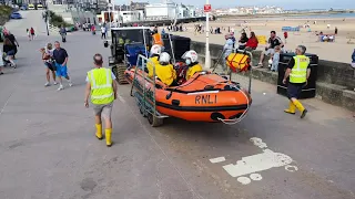 Bridlington Lifeboat launch and return