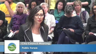 Eugene City Council Meeting: December 12, 2016