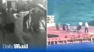 Terrifying moment Russian navy board cargo ship in Black Sea after refusing to stop