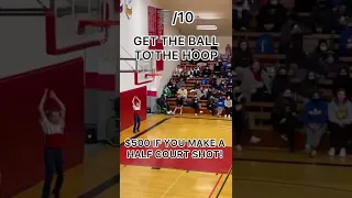 COULD YOU MAKE THE HALF COURT SHOT AT HALFTIME FOR MONEY?