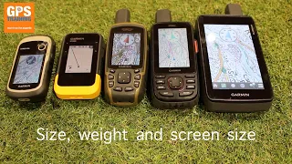 GPS units - Comparing the size, weight and screen size