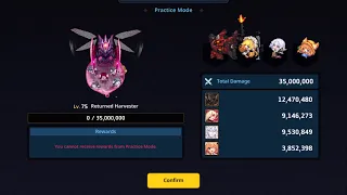 Guardian Tales Raid - Harvester Lvl 75 - 35m - Oghma, Claude, Arabelle, Nari