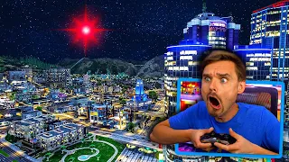 In GTA 5.. What's this STRANGE light in the SKY above the city?! (OMG!)