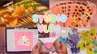 studio vlog 03💌// draw with me🎨, unboxing new products, & making tanghulu🍊