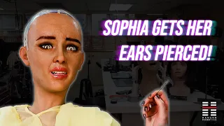 Sophia the Robot Gets Her Ears Pierced