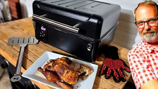 Traeger RANGER Pellet Grill Portable Smoker Hickory Smoked Whole Chicken 1st Cook